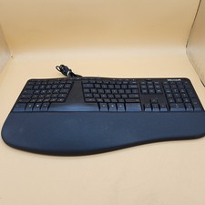 Microsoft Ergonomic Keyboard Model 1878 Black Wired USB Tested Works  picture
