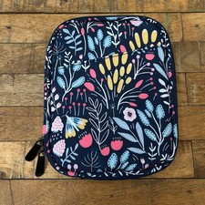 TiMOVO Tablet Sleeve 6.25 x 7.75 in Vibrant Floral & Butterfly Pattern Navy Blue picture