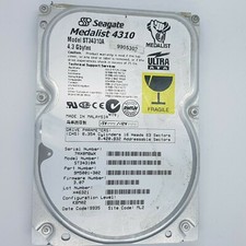 Seagate Medalist 4310 4.3 Gbytes Internal Hard Drive HD Model ST34310A 4.3GB. A7 picture
