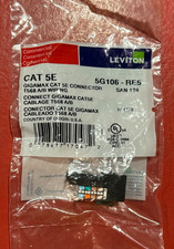 NEW Set of 10 Leviton 5G108-RE5 QuickPort Multi-Use CAT 5e Adaptor Jack - Black picture