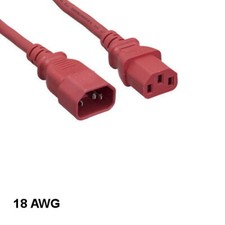 10x Red 6ft Standard Power Extension Cord IEC-60320 C13 to C14 18AWG 10A/250V picture