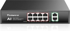 Tenveo 8 Port Full Gigabit PoE Switch PoE+ Ports @120W TEVO-PoE8 Streaming picture
