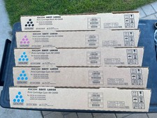 LOT OF 5 Genuine Ricoh IM C6000 Toner Cartridges.,Magenta,Yellow,Black picture