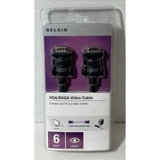 New Belkin VGA/SVGA Video Cable 6ft HDDB15 Male/Male Connect PC to Video Monitor picture
