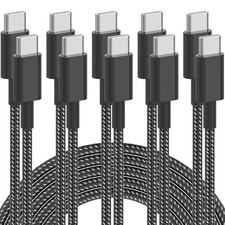 USB C Cable, 5Pack 6FT C to C Cable 60W(3A) 6 feet, Black and White  picture