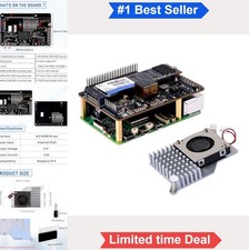 M.2 NVMe PoE+ HAT PCIe Ethernet 802.3at Active Cooler Raspberry Pi 5 picture