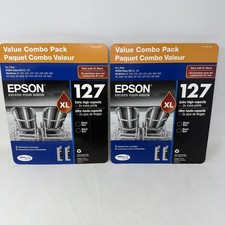 2 Epson 127XL T127120-SVH Extra High Capacity Ink 2 Pack Black EXP 08/23 & 01/25 picture