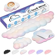 4 in 1 Ergonomic Leather Cloud Wrist Rest Keyboard and Mouse Long, 02rainbow picture