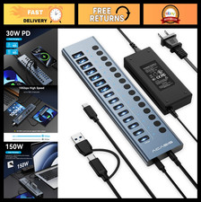 16-in-1 USB C Hub, 10Gbps Data Transfer, 6 USB-A, Dual PD 30W, Aluminum for PC/L picture