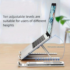 Travel Friendly| Adjustable & Portable Laptop Stand - Sleek ABS Material picture