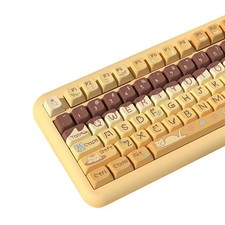 158 PCS Pudding Cat Theme Keycaps PBT MDA Custom Fits Cherry MX Switch Gaming picture
