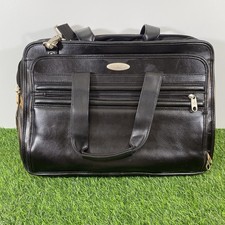 Samsonite Executive Black Leather Like Briefcase and Travel Bag Black Expandable picture