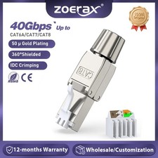  ZoeRax 10PCS RJ45 Cat6A Cat7 Cat8 Tool Free Connector Reusable Shielded picture