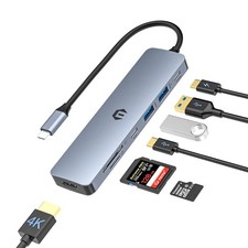 TOTU USB C Hub, 7 in 1 USB C Dock with 4K HDMI, 2 USB 3.0, USB C 3.0, 100W Type picture