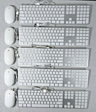 Lot of 5 - Apple Wired Keyboard (Model 1243) w/ Apple Mighty Mouse (Model A1152) picture