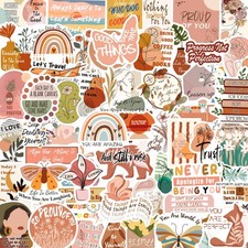 200pcs Vintage Inspirational Motivational Stickers for Adults Teens Orange picture