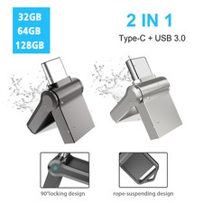 32/64/128GB Type C USB 3.0 Flash Drive 2 in 1 Memory Stick Mini Disk Thumb Drive picture