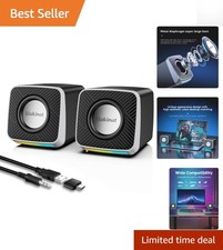 Elegant Black-Silver USB-Powered Computer Speakers for Home & Office Use picture
