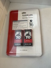 Lexmark Black inkjet Cartridges 70 2 Pack 12A1970 Sealed picture