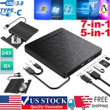 ✅Portable USB 3.0 External CD DVD Drive Burner Writer Player for Laptop Computer picture
