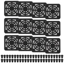 12 Pcs 40mm Fan Filter Grill Plastic Ventilation Grill Cover with Screws, Black picture