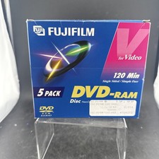 NEW Fujifilm DVD-RAM 120 Min 4.7GB 5 Pack Blank Video Discs Single Sided Sealed picture