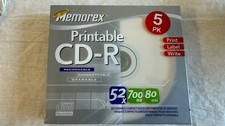 Memorex Printable Blank CD-R 5 Pack 52x 700MB 80min Music Memories  picture