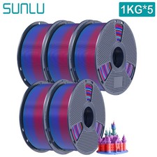SUNLU 5x1KG PETG PLA PLA+2.0 SILK ABS ASA TPU 3D Printer Filament 1.75mm 5KG picture