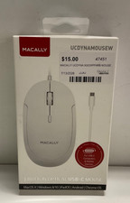 Macally UCDYNAMOUSEW USB-C Optical Mouse White Quiet Click Brand New  picture