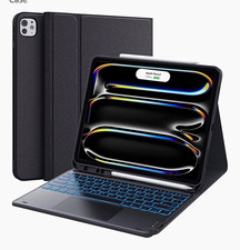 CHESONA Magnetic Backlit Keyboard Folio w/ Touchpad iPad Pro 13 (M4) Black picture