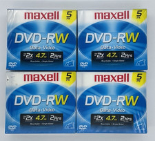 Maxell DVD-RW Rewritable 4.7 Gb 2 Hr 5 Pack x4 (20 DVDs Total) picture
