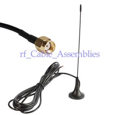 Antenna 433Mhz,3dbi RP SMA Male straight 500cm with Magnetic base for Ham radio picture