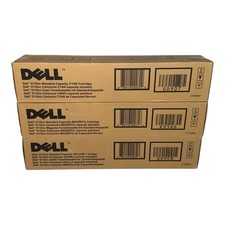 NEW GENUINE OEM DELL 5110CN YELLOW MAGENTA CYAN STANDARD CAPACITY 3 CARTRIDGES picture