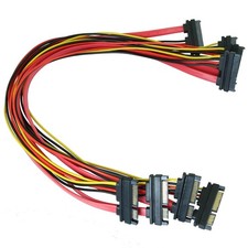 4PCS 50cm SATA 22 Pin Female to SATA(7+15) Pin Male Data Power Combo Extensio... picture