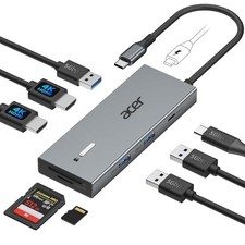 USB-C Docking Station 9-in-1, Dual Monitor, 2 HDMI, USB 3.0 picture