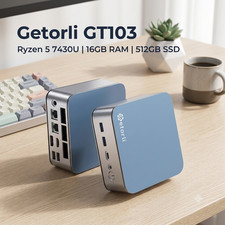 NEW Getorli GT103 Mini PC Ryzen 5 7430U 16GB RAM 512GB SSD Dual LAN picture