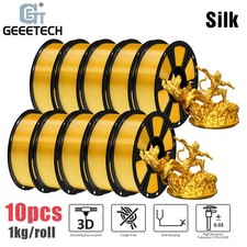 10PCS GEEETECH 3D Printing Filament Silky Glossy Shiny PLA Gold 1KG/Roll 1.75MM picture