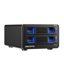CENMATE Aluminum 2 Bay Hard Drive Enclosure with Cooling Fan for 2.5“/3.5