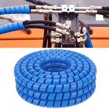 25Ft Hydraulic Hose Protector 1.5 Inch Spiral Hose Wrap Cover Blue picture
