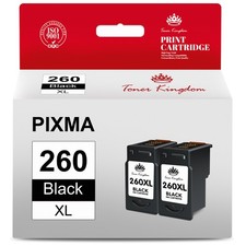 2PK PG-260XL Black Ink Cartridge For Canon 260XL Ink Fixma TR7020 TS5320 TS6420 picture