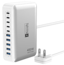 Hub Cargador USB C 450W 10 Puertos GaN 140W para Portátiles y Móviles picture