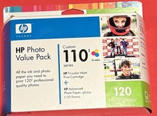 HP Photo Value Pack Custom 110 Tri-color ink cartridge +120 photo paper Exp 2008 picture