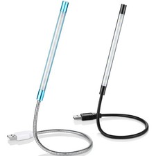 Mudder 2 Pieces USB LED 18.1 inches (lamp part: 4.7 inches), Black, Blue picture