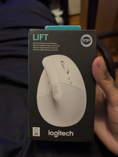 ⁠Logitech Lift Vertical Ergonomic Wireless Mouse Bluetooth Off White picture