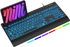 SABLUTE Wired Large Print Backlit Keyboard with Wrist Rest, K31PRO picture