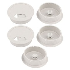 50mm Dia PC Computer Desk Plastic Grommet Cable Tidy Wire Hole Cover 5pcs picture