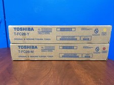 2 Brand New Genuine Toshiba T-FC28-Y, T-FC28-M Toner Cartridges Magenta Yellow picture