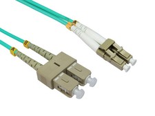10 PACK LOT 10m LC-SC Duplex 50/125 OM4 Multimode Fiber Patch Cable Aqua 33FT picture