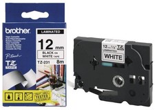Brother TZ231 TZE-231 P-Touch Tape Black on White 12mm ~E~ picture