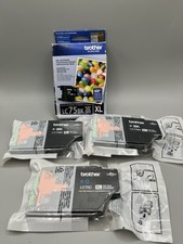 Brother Ink Cartridges Lot LC75BK XL Black x3 LC75CXL x1 High Yield EXP 2019 OEM picture